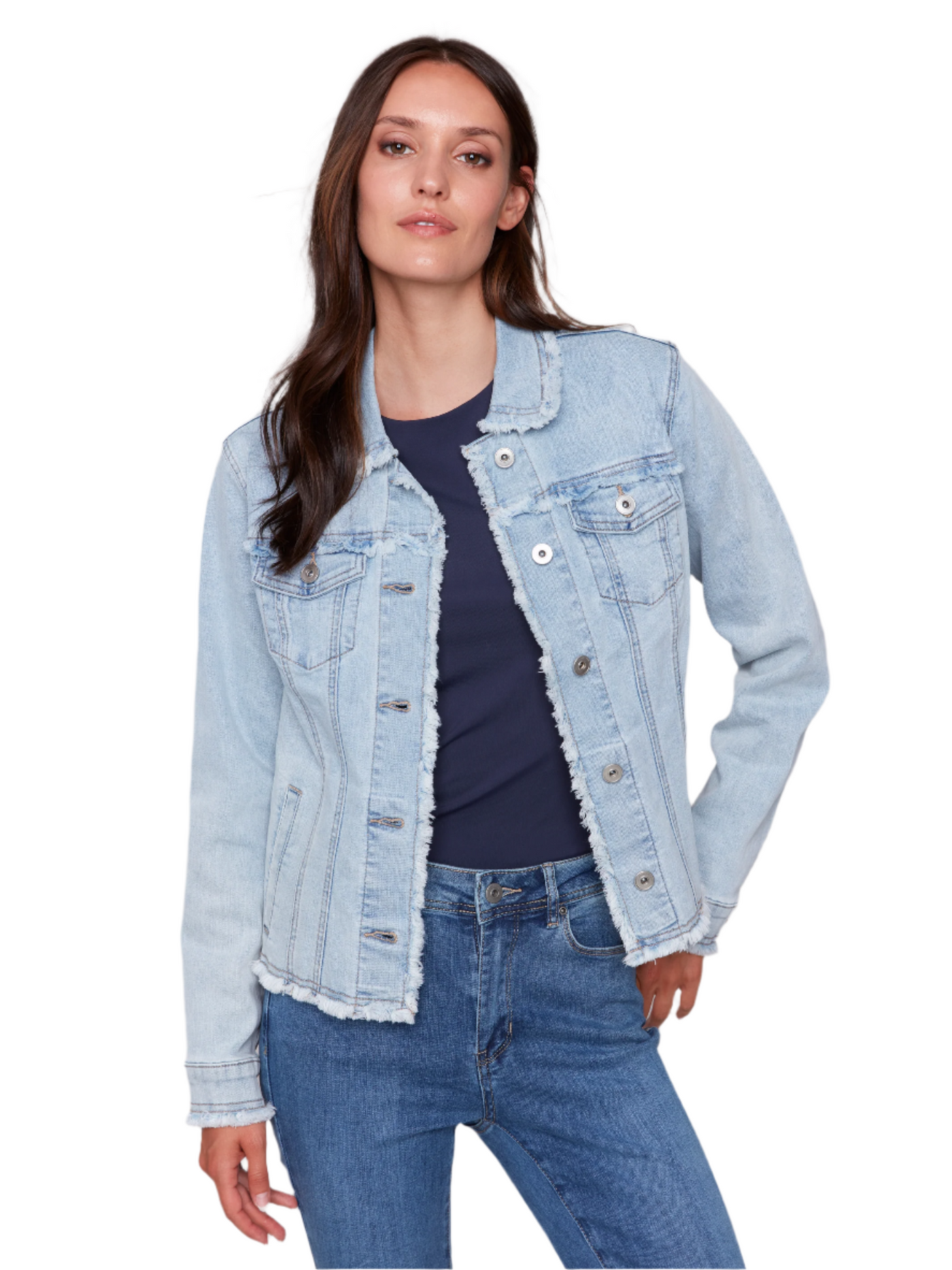 Jean Jacket with Frayed Edges Charlie B