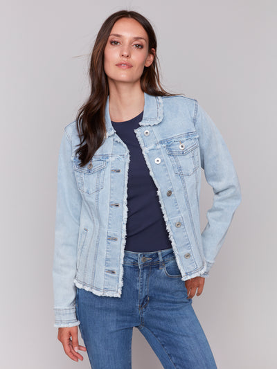 Jean Jacket with Frayed Edges Charlie B