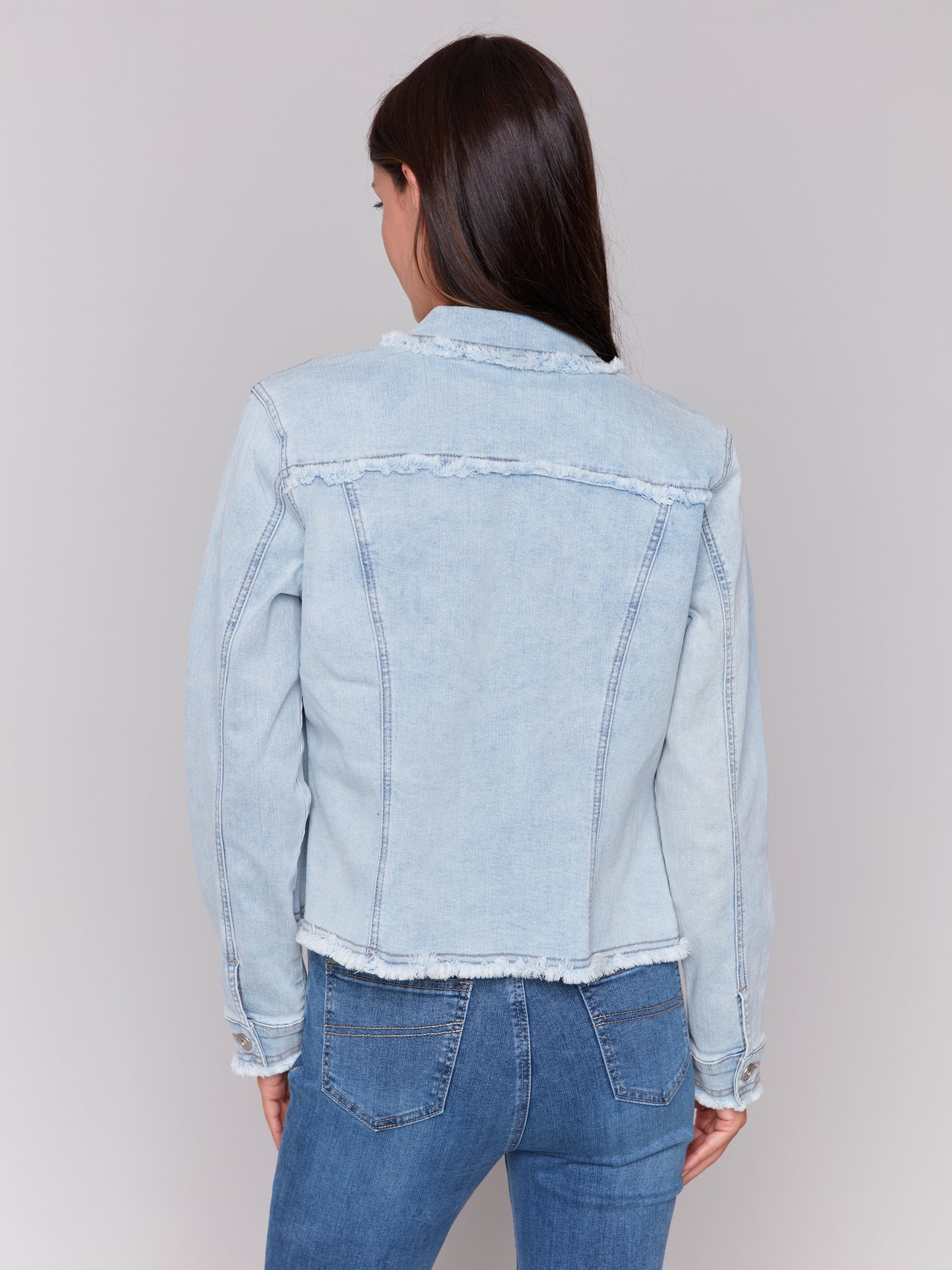 Jean Jacket with Frayed Edges Charlie B