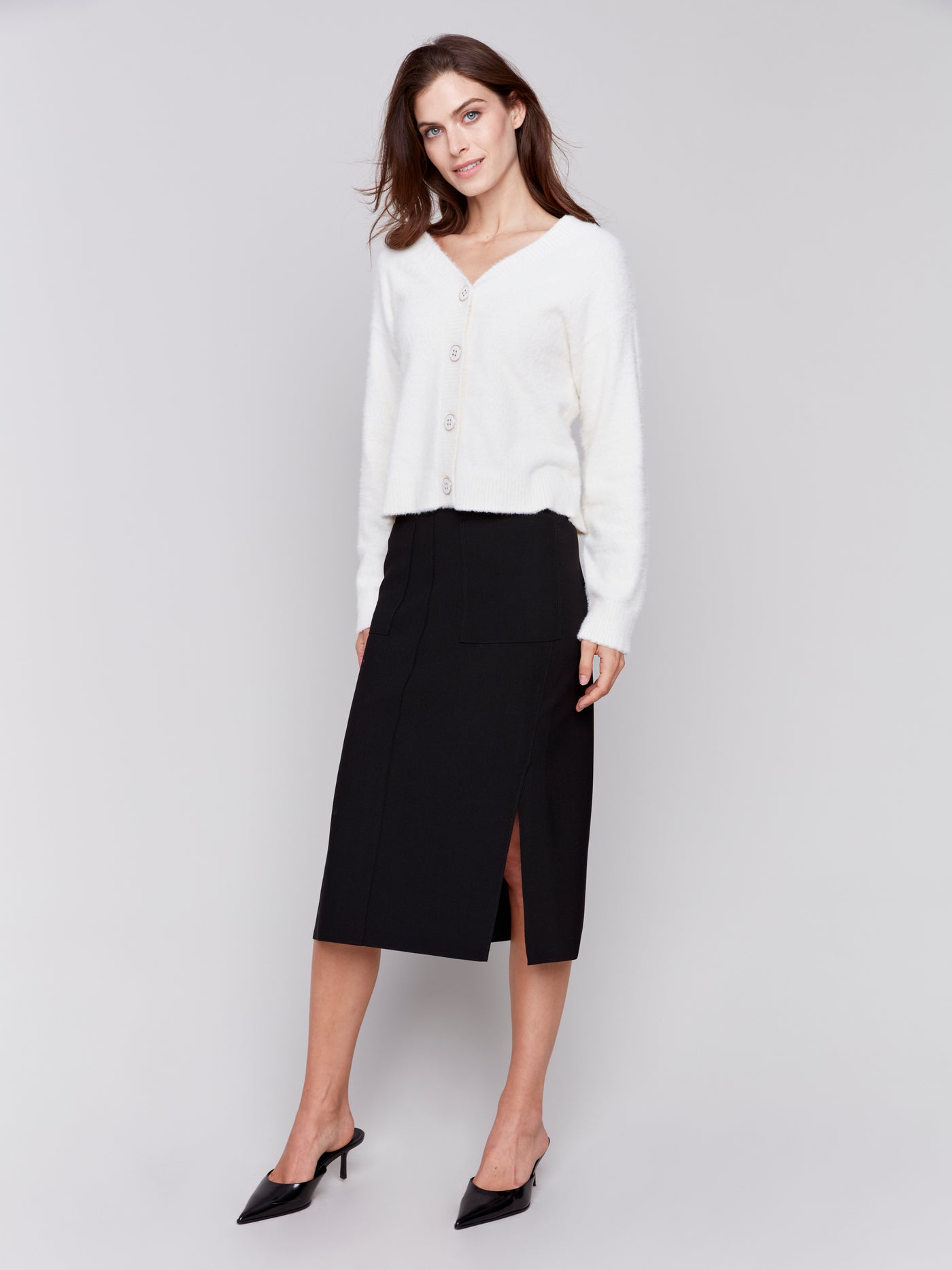 Gutsy Crepe Skirt with Patch Pockets Charlie B