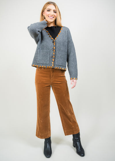 Charlene Corduroy 26" Wide Crop Pant Lisette L