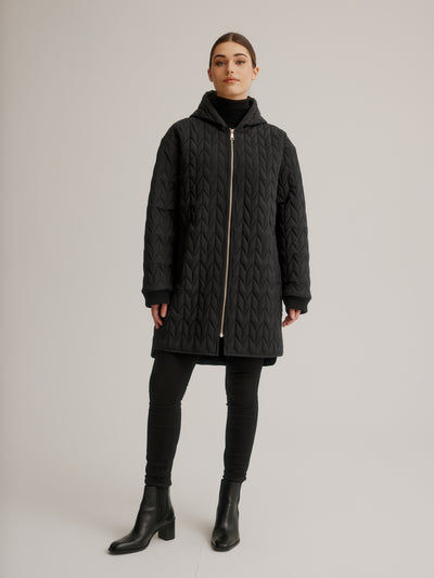 Quilted Stretch Relaxed Fit Coat Nikki Jones