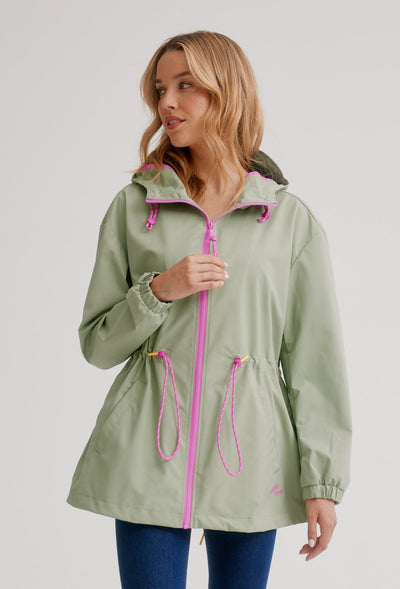 Nikki Jones Packable Anorak Raincoat W/ Contrast Trim 