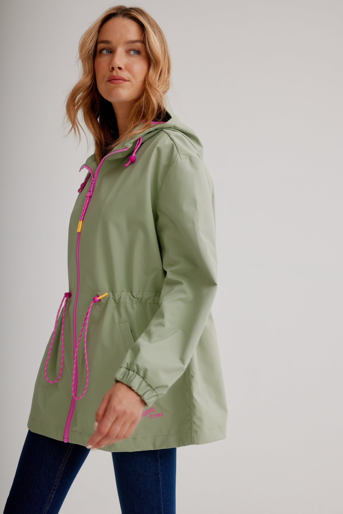 Nikki Jones Packable Anorak Raincoat W/ Contrast Trim 