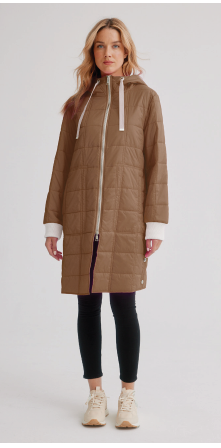 Anorak Super Light Puffer Coat W/ Contrast Zipper & Cuffs Nikki Jones