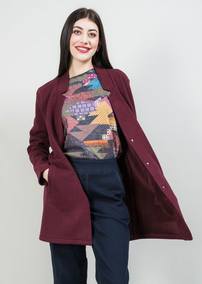 Margaret Inverted Notch Lapel Overcoat Lisette L
