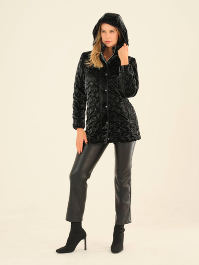 Quilted Longline Jacket with Hood Dolcezza