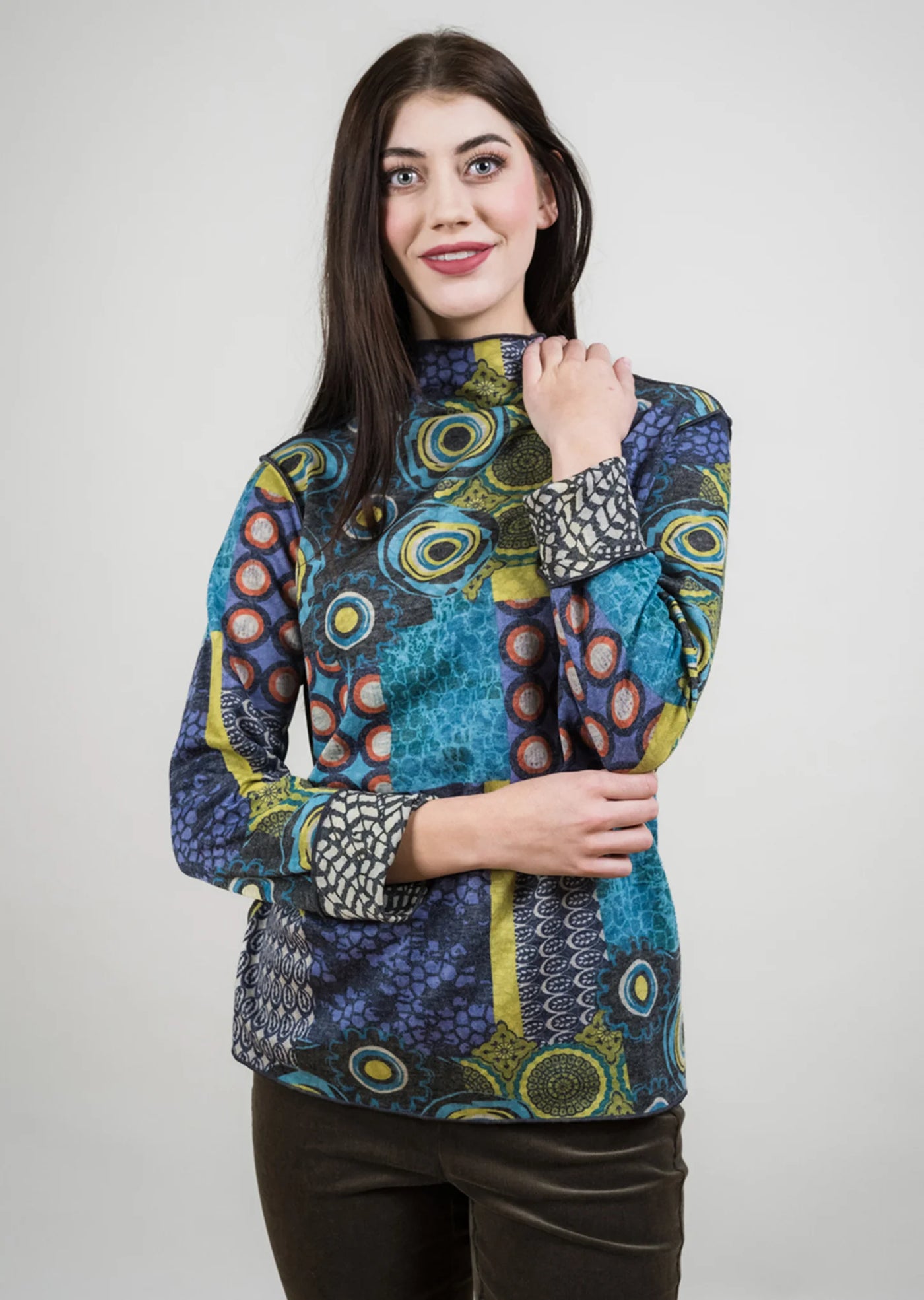 Reversible Mock Neck Sweater Trisha Tyler