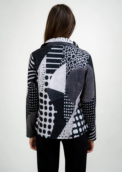 Printed Collared Shirt Jacket Trisha Tyler
