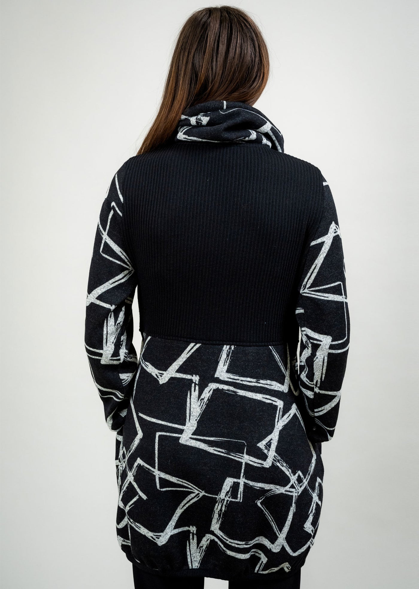 Mixed Media Button Front Coat Trisha Tyler