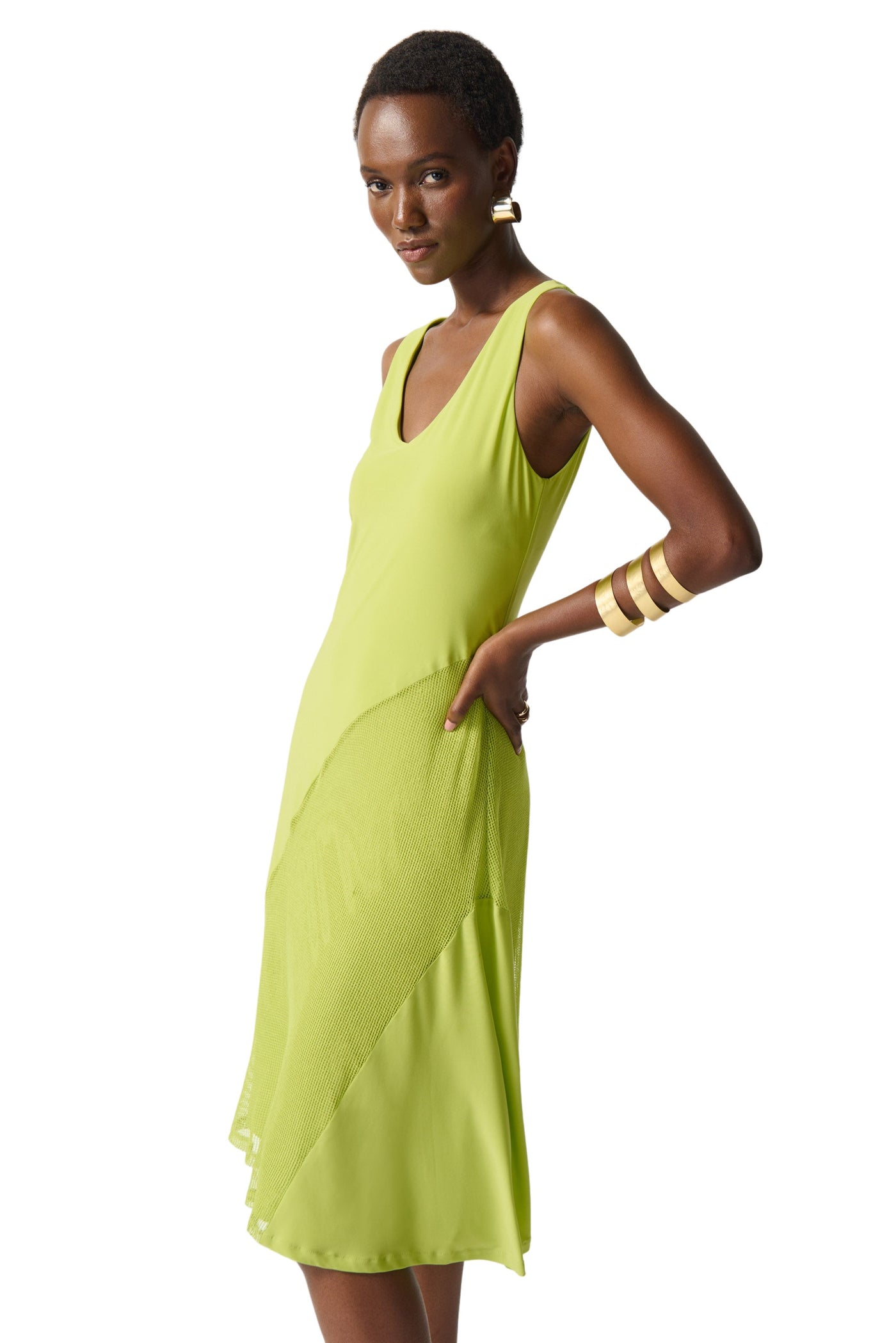 Silky Knit Asymmetrical Sleeveless Dress Joseph Ribkoff