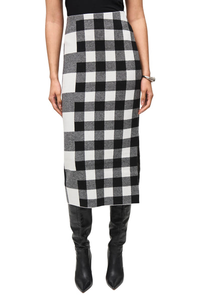 Plaid Jacquard Knit Skirt Joseph Ribkoff