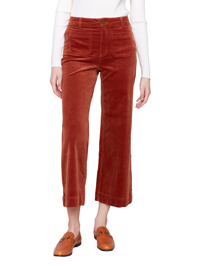 Patch Pocket Corduroy Flare Pants Charlie B