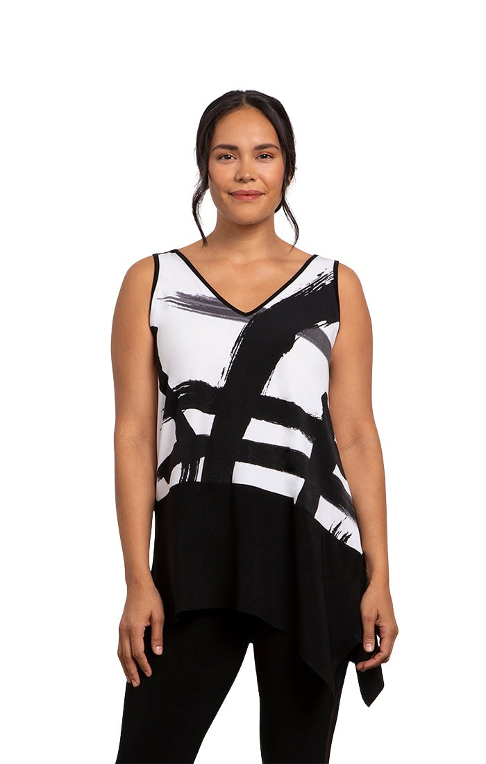 Reversible Angle Tank Tunic Print Sympli