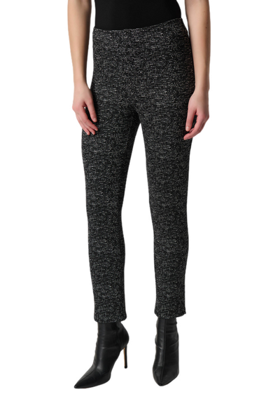 Joseph Ribkoff Jacquard Knit Cropped Slim Fit Pants 