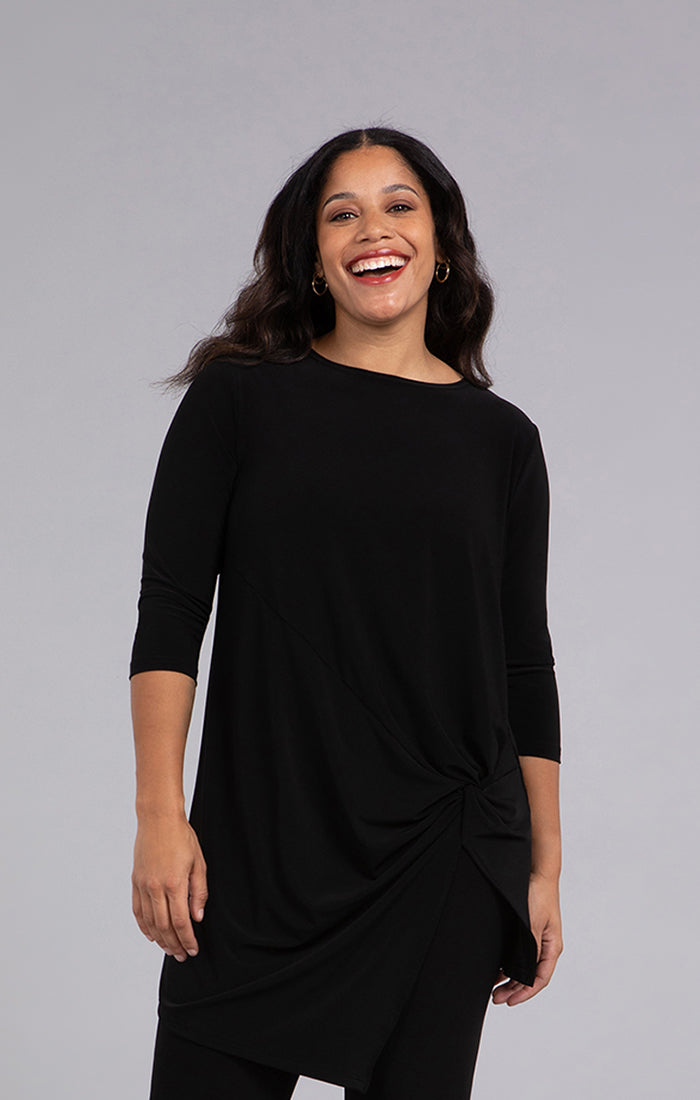 Sympli Side Twist Tunic, 3/4 Sleeves 