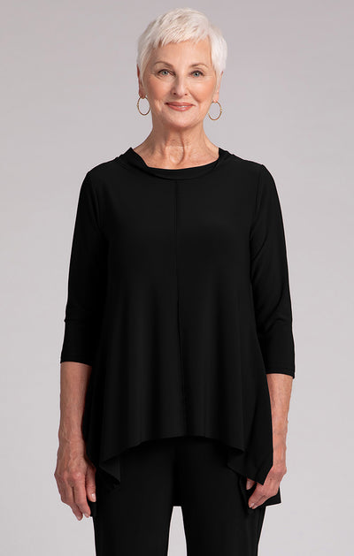 Flounce Top w/ Wide Funnel Collar Sympli