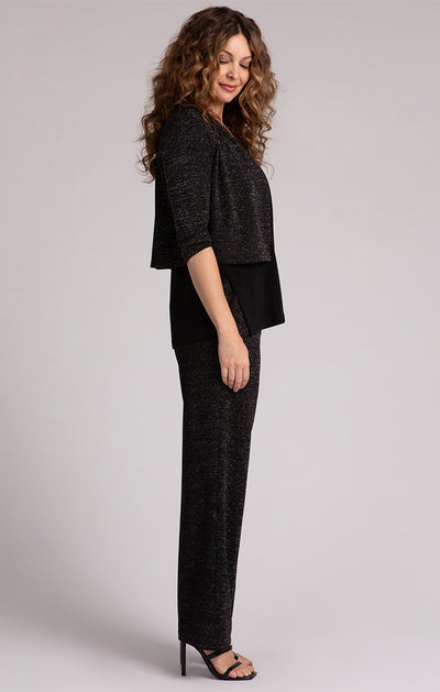 Classic Bolero Cardigan, Metallic Pique Sympli