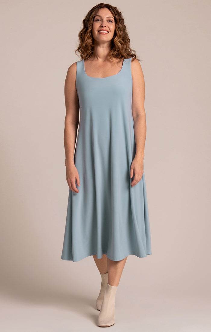 Square Neck Fit and Flare Dress Sympli