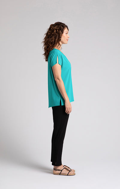 Sympli V-Neck Slit Sleeve Top 