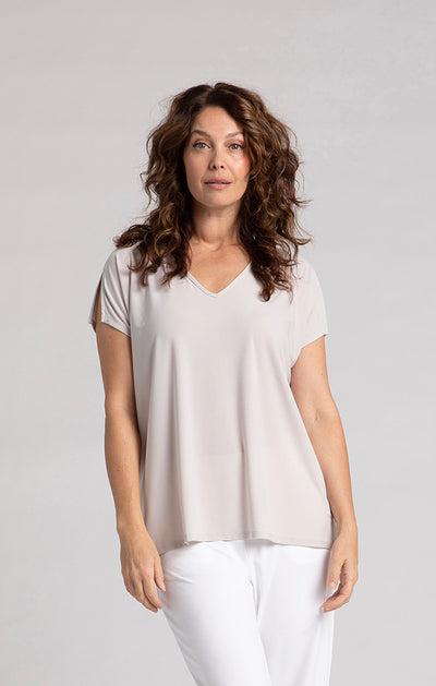 Sympli V-Neck Slit Sleeve Top 