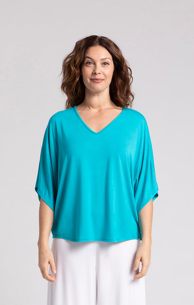 Bamboo V-Neck Dolman Top, Elbow Sleeve Sympli