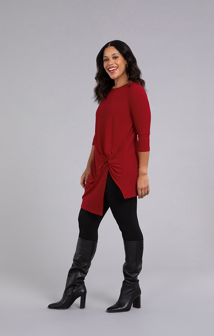 Sympli Side Twist Tunic, 3/4 Sleeves 