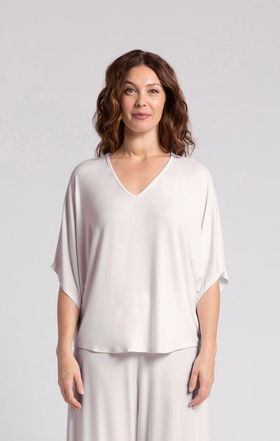 Bamboo V-Neck Dolman Top, Elbow Sleeve Sympli