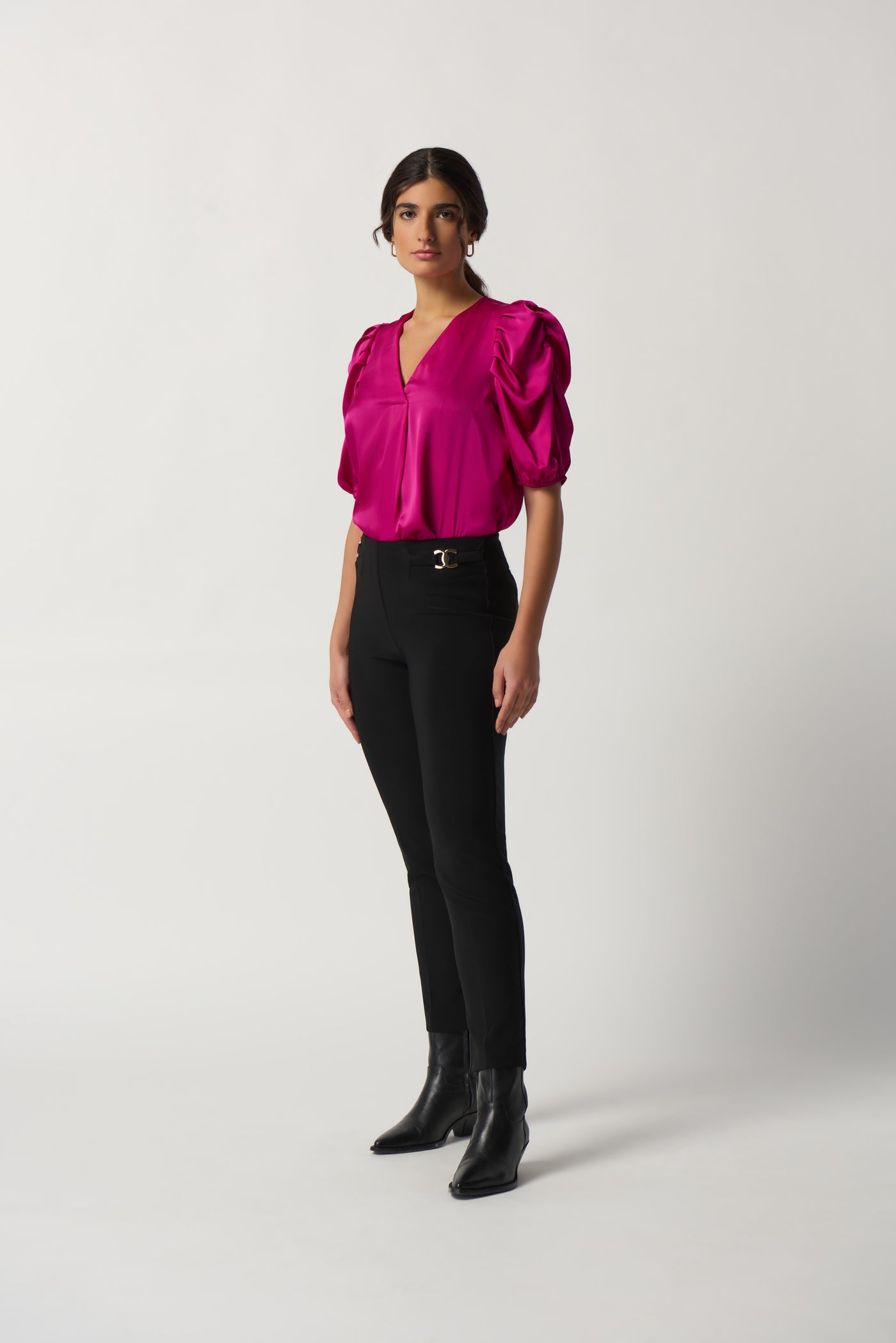 Joseph Ribkoff Bonded Silk Straight-Leg Pants 