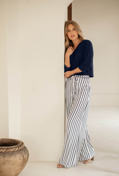 Stripe Wide Leg Trouser - Dream Pants